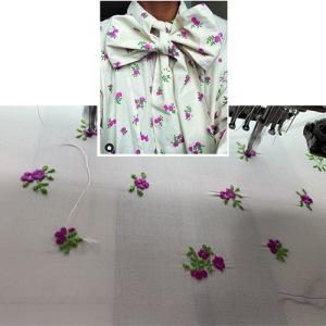 Cotton 3D three-dimensional embroidery floral fabric China supplier for zara