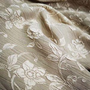 Beige Cream Floral Embroidery Tweed Fabric China Fabric Supplier for Zara