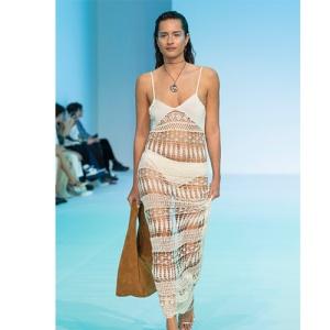 Fashion Long White Fishnet Dress