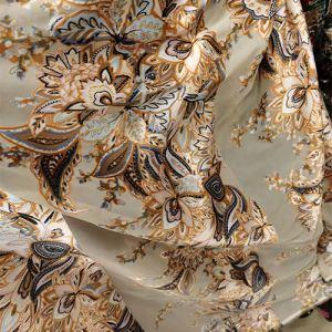 Golden Lurex Floral Jacquard Chiffon Fabric China Fabric Supplier for Zara