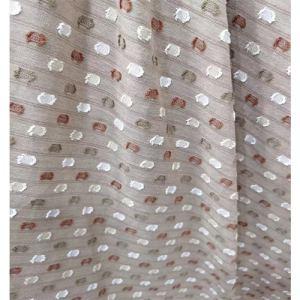 Grey Tassel Fluffy Embroidery jacquard Cotton Linen Fabric China Fabric Supplier for Zara