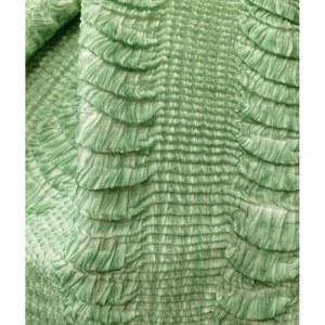 Light Green Polyester Pleated Fabric China Fabric Supplier for Zara