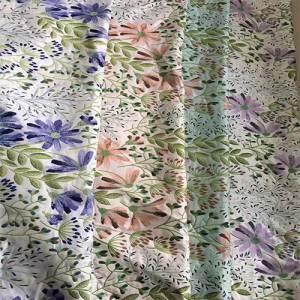Multicolor Floral Jacquard Chiffon Fabric China Fabric Supplier for Zara