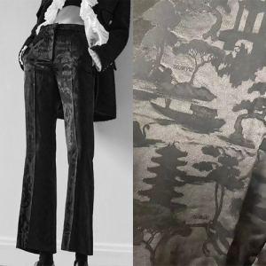 Oriental Design Grey Rayon Cotton Jacquard Fabric China Fabric Supplier for Zara