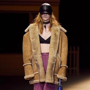 Oversize Light Brown Faux Fur Longline Coat