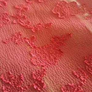 Red Floral jacquard Cotton Fabric China Fabric Supplier for Zara