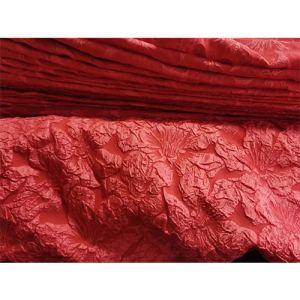 Red Flower 3D Three-Dimensional Pattern Jacquard Brocade Fabric China Fabric Supplier for Zara