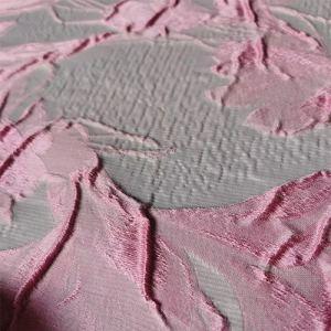 White and Pink Floral jacquard Cotton Fabric China Fabric Supplier for Zara