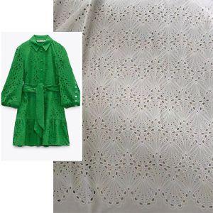 100% cotton white skeleton embroidered China fabric supplier for Zara