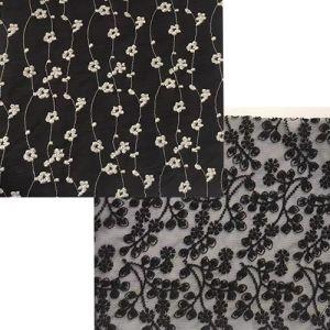 Polyester embroidery crinkle ruffle fabric China supplier for zara