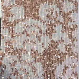 White brown milk pattern beaded sequin striped fabric China fabric supplier for zara    